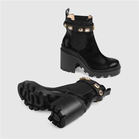 gucci black boots with studs|gucci boots women brown.